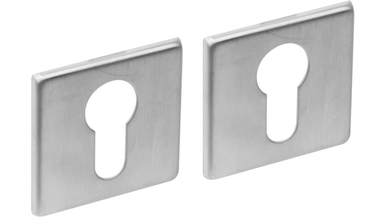 Cilinderrozetten verdekt 50x50x5mm rvs