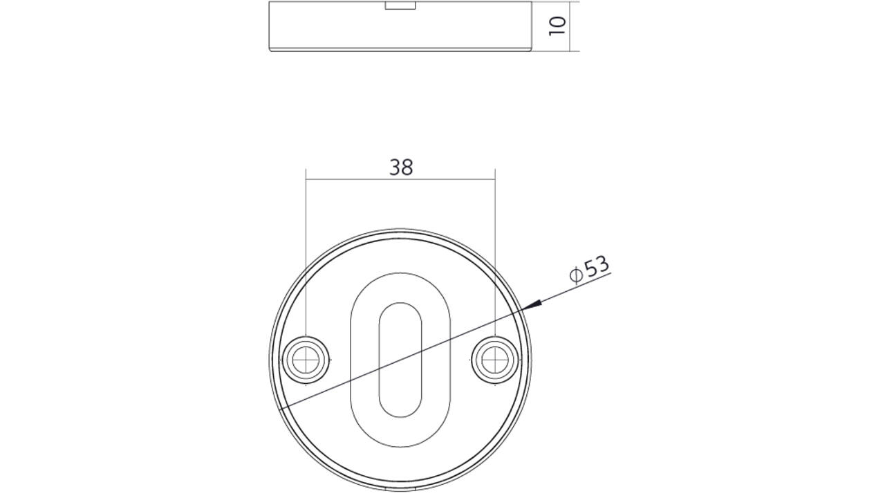 Sleutelrozetten basic verdekt ø53x10mm rvs