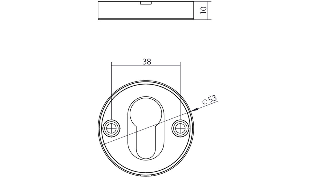 Cilinderrozetten basic verdekt ø53x10mm rvs