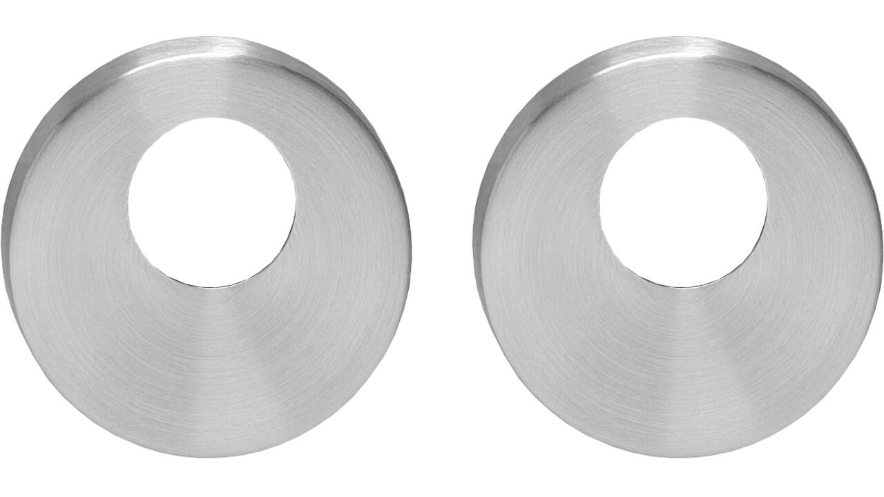 Rondcilinderrozetten verdekt ø55x8mm met nokken rvs circulair geborsteld