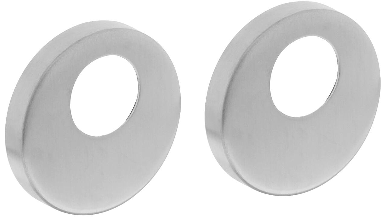 Rondcilinderrozetten verdekt ø53x8mm met nokken rvs
