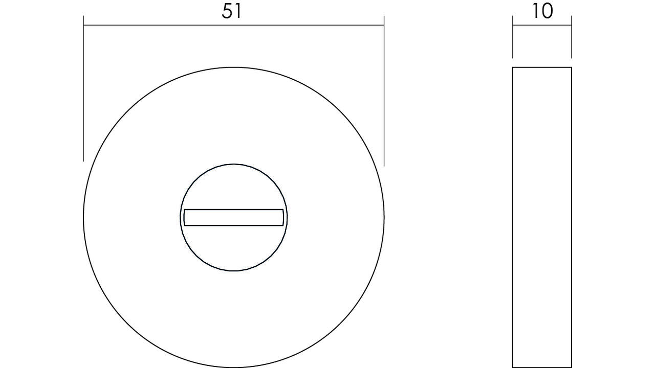WC-sluiting verdekt ATP ø51x10mm met nokken en stift 8x8mm rvs