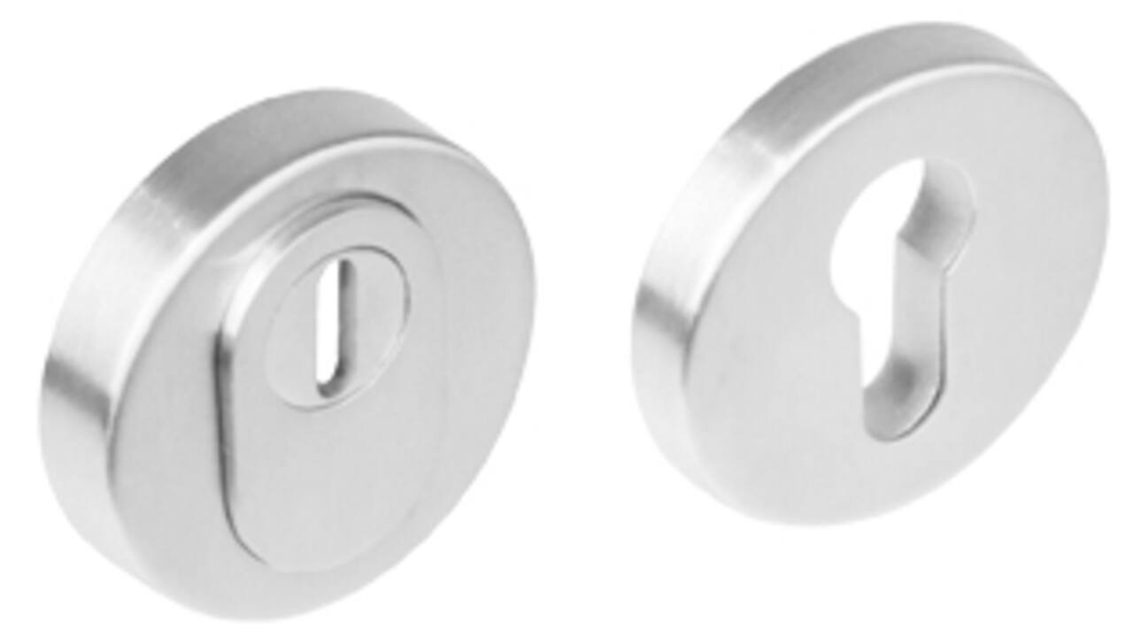 SKG3 veiligheidsrozetten rond verdekt ø52x12mm profielcilindergat met kerntrekbeveiliging rvs