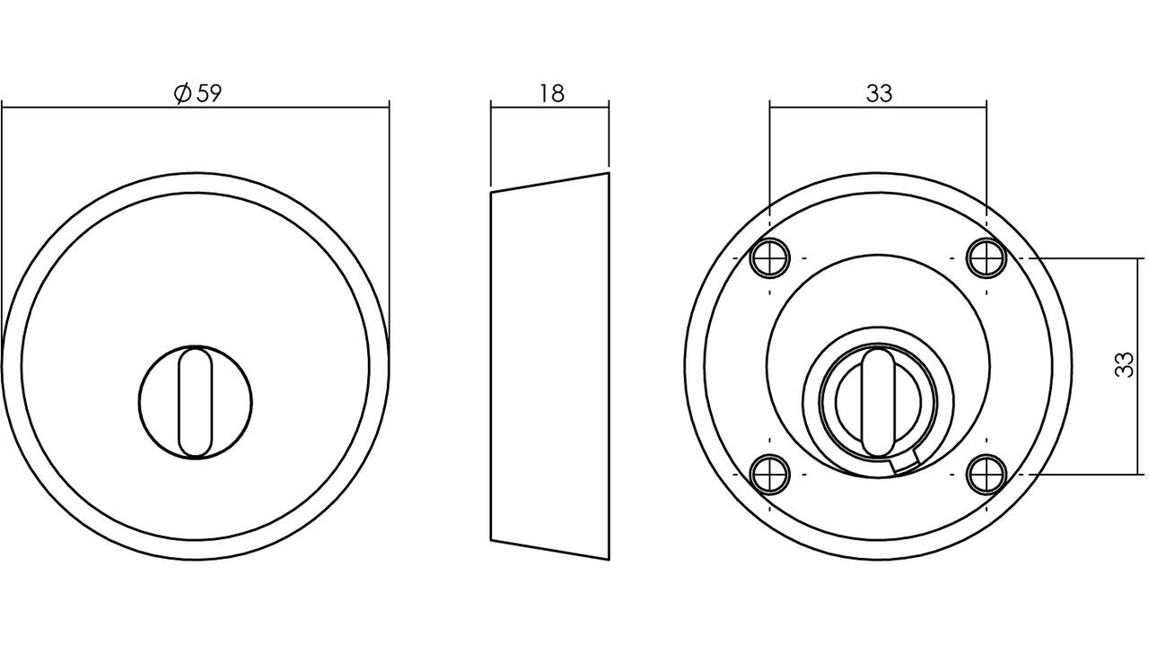 SKG3 veiligheidsrozet rond ø59x18mm tbv oplegsloten met kerntrekbeveiliging rvs