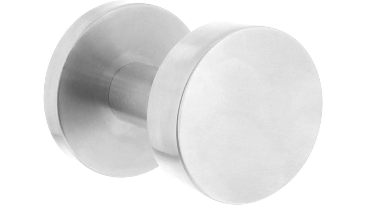 Knoprozet verdekt ø55x8mm met nokken en vaste knop plat met wisselstift rvs