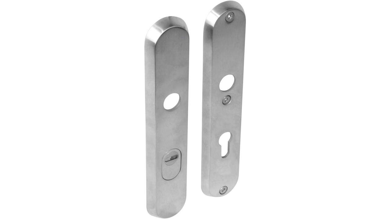 SKG3 veiligheidsschilden ovaal 250x50mm profielcilindergat 72mm met kerntrekbeveiliging rvs