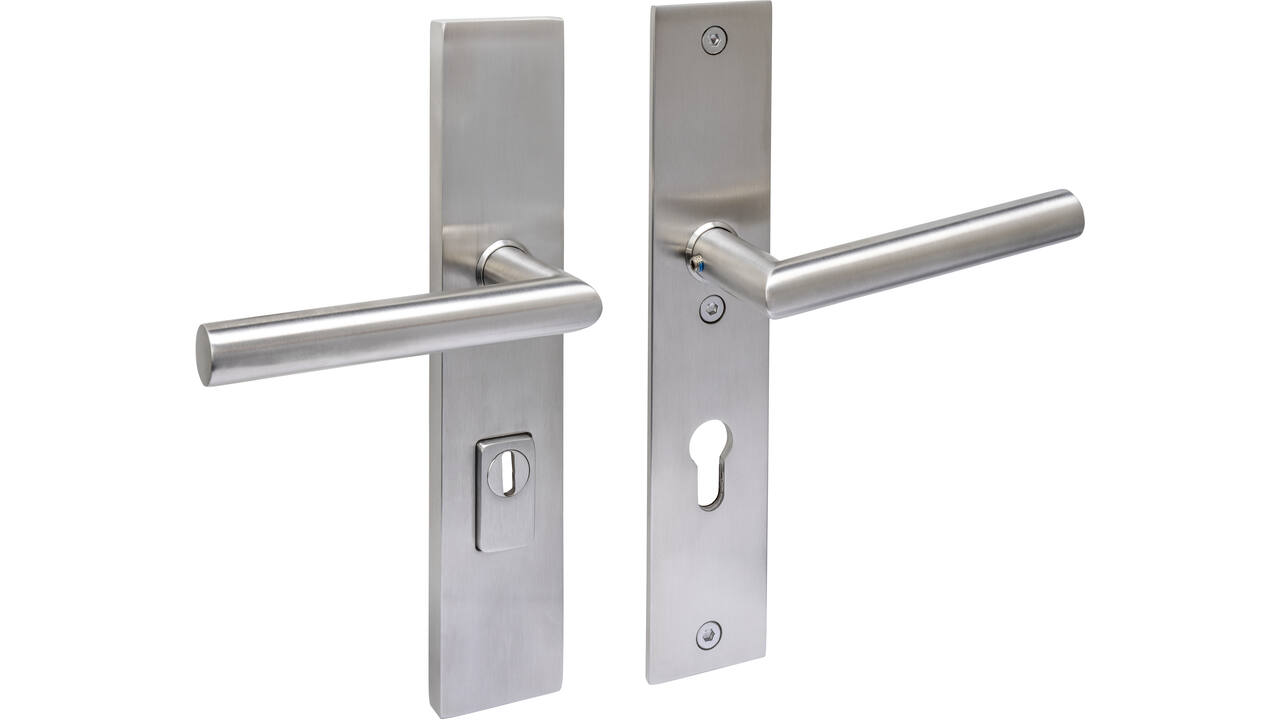 SKG3 veiligheidsbeslag rechthoekig 250x50mm kruk/kruk Jura met veerconstructie profielcilindergat 72mm met kerntrekbeveiliging rvs
