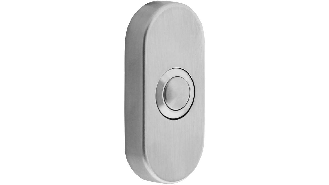Deurbel ovaal 65x30x10mm verdekt rvs