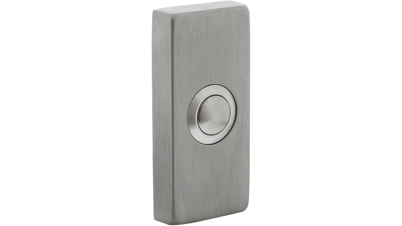 Deurbel rechthoekig 65x30x10mm verdekt rvs