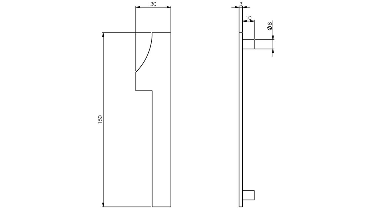 Huisnummer 1 150mm rvs