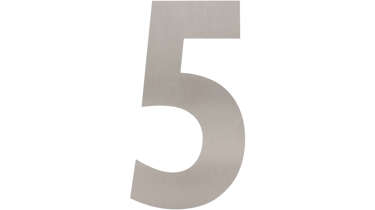 Huisnummer 5 XL 300mm rvs