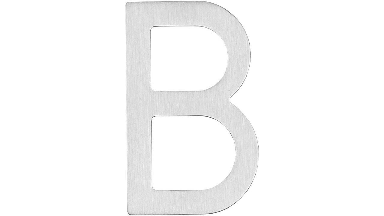 Huisletter B 100mm rvs
