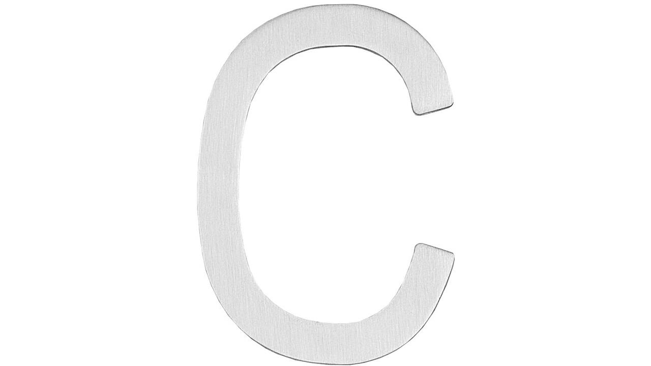 Huisletter C 100mm rvs