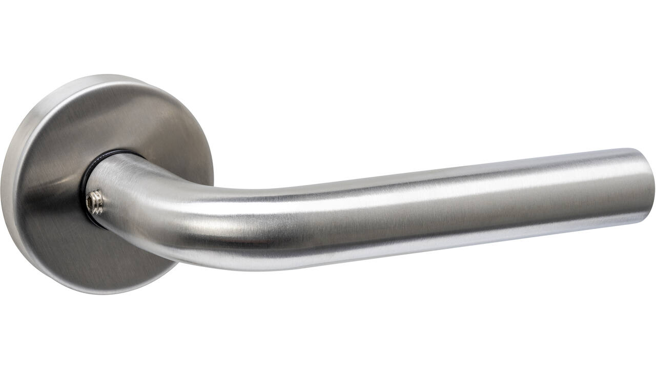 Deurkruk Luzern met rozet massief verdekt ø53x10mm met nokken rvs