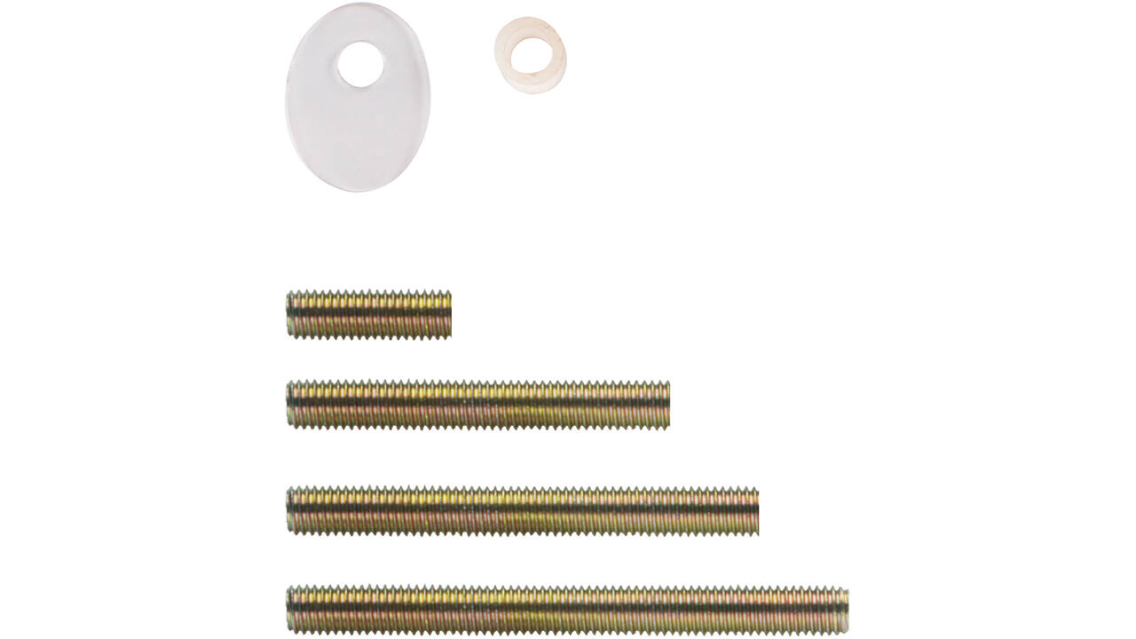 Bevestigingsset L tbv deurgrepen T-45° doorgaand paarsgewijs voor hout / glas / pvc / aluminium, deurdikte 10-65mm