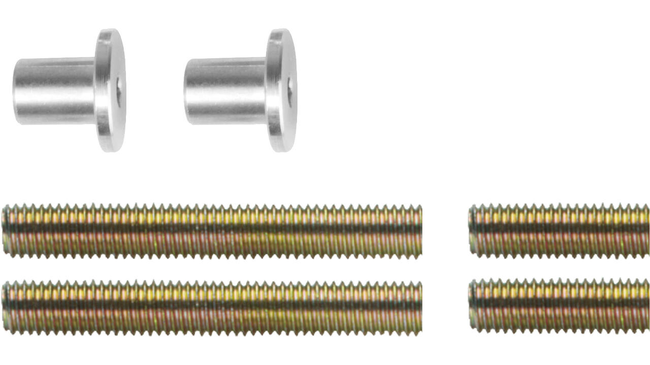 Bevestigingsset H tbv deurgrepen doorgaand enkelzijdige montage voor hout / pvc / aluminium, deurdikte 25-65mm
