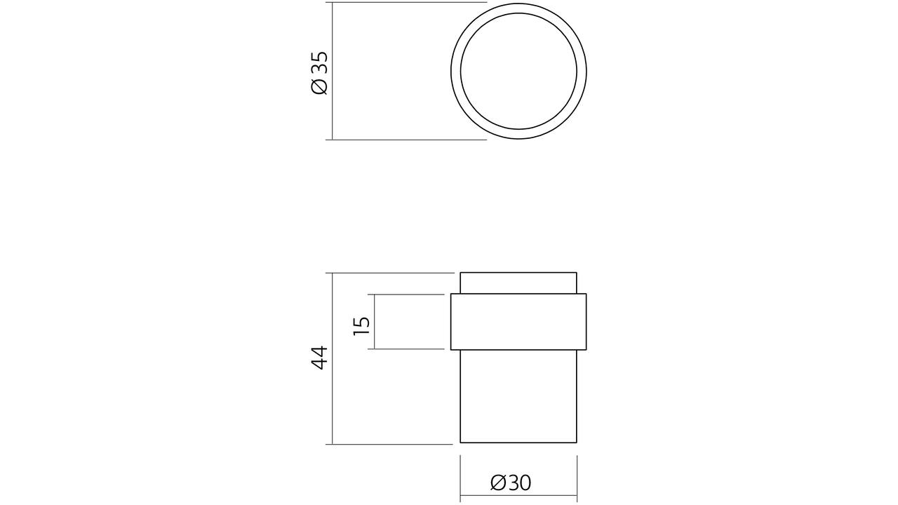 Deurstop ø30x40mm vloermontage rvs