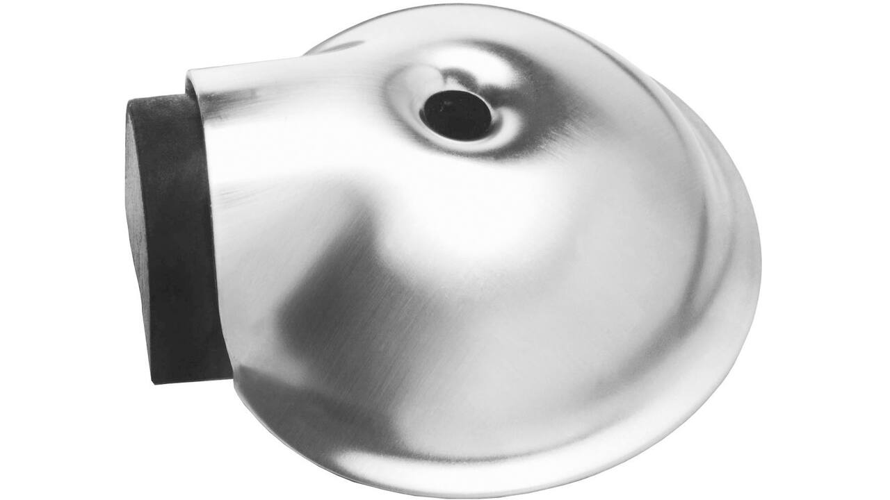Deurstop bol ø67x24mm met nokken vloermontage rvs