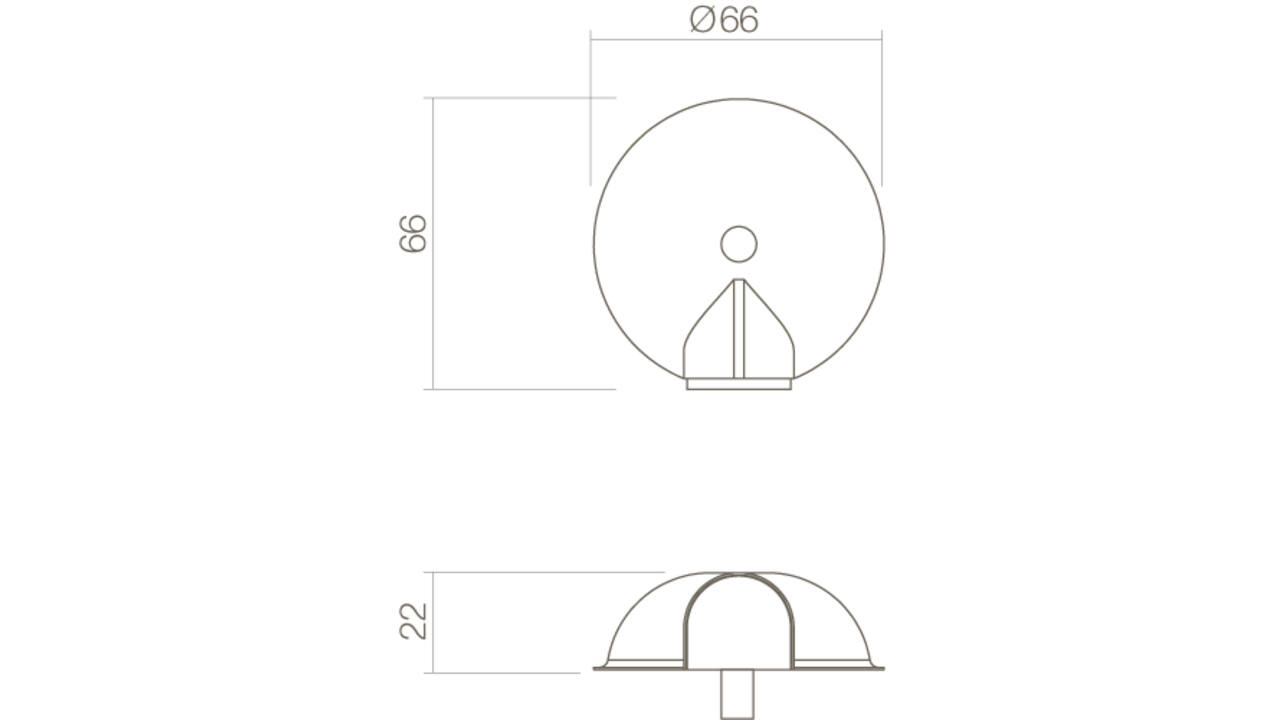 Deurstop bol ø67x24mm met nokken vloermontage rvs
