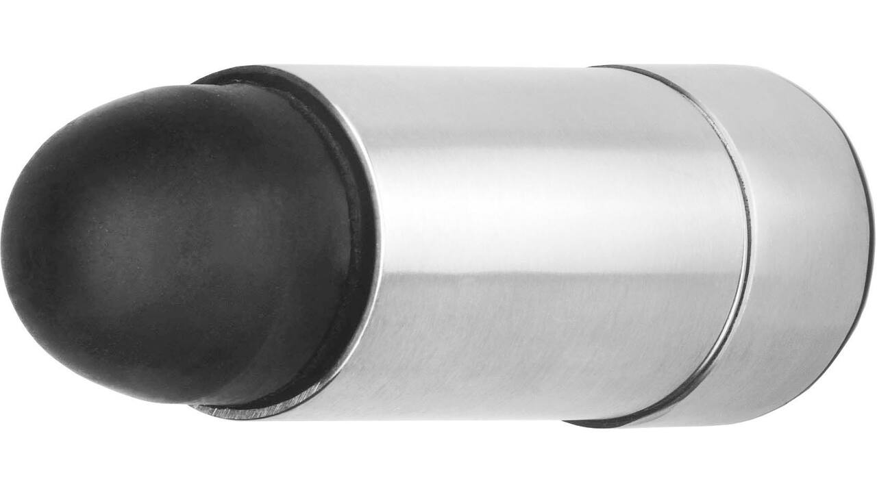 Deurstop afgerond ø34x78mm wandmontage rvs