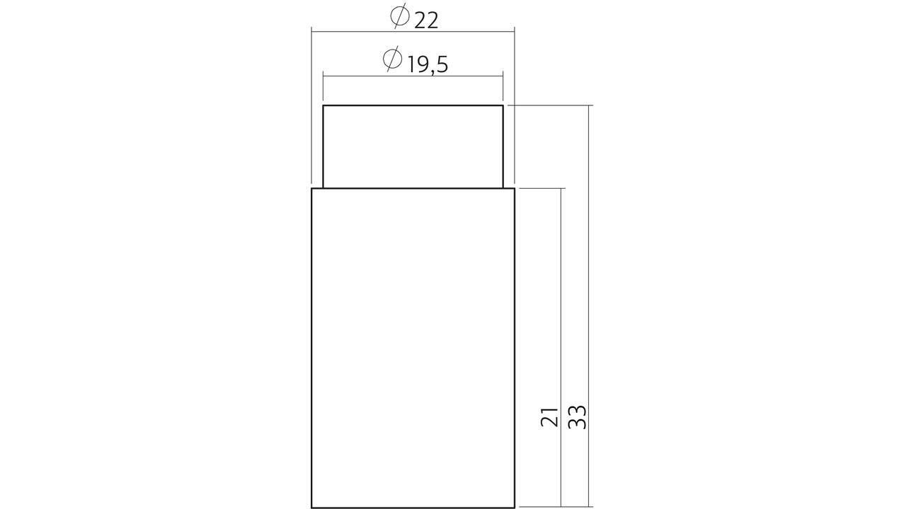 Deurstop ø22x33mm wandmontage rvs
