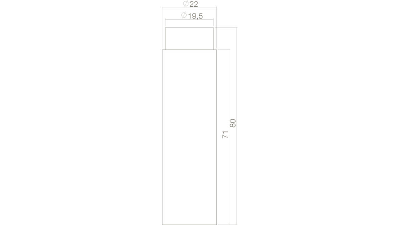 Deurstop ø22x80mm wandmontage rvs