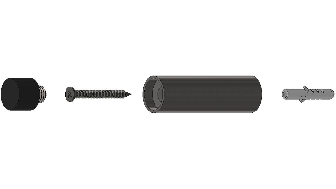 Deurstop ø22x80mm wandmontage rvs