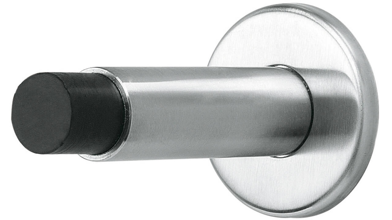 Deurstop ø22x89mm op rozet ø53mm wandmontage rvs
