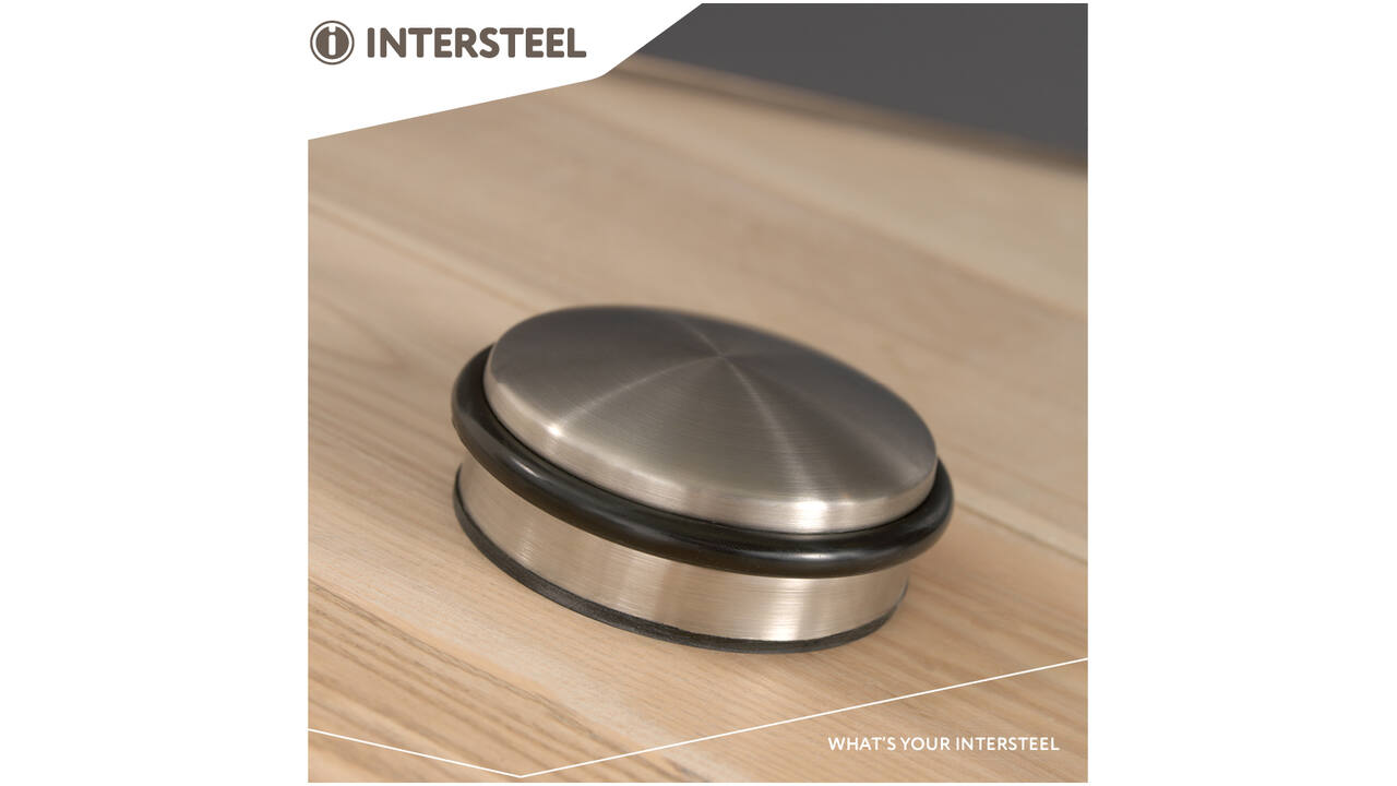 Deurstop Rondo ø100x50mm, aanslag hoogte 31mm rvs