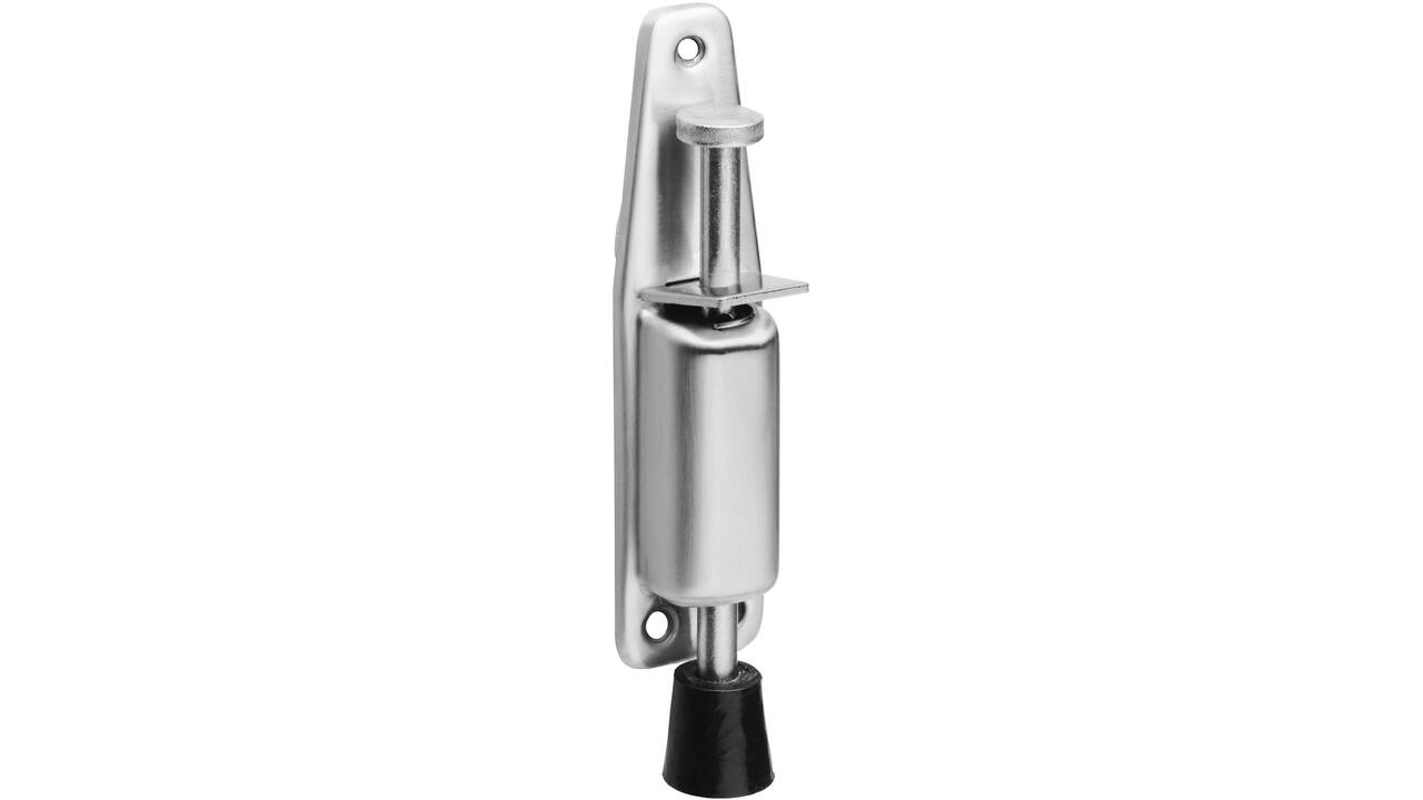 Deurvastzetter met voetrem 180(225)x35mm rvs