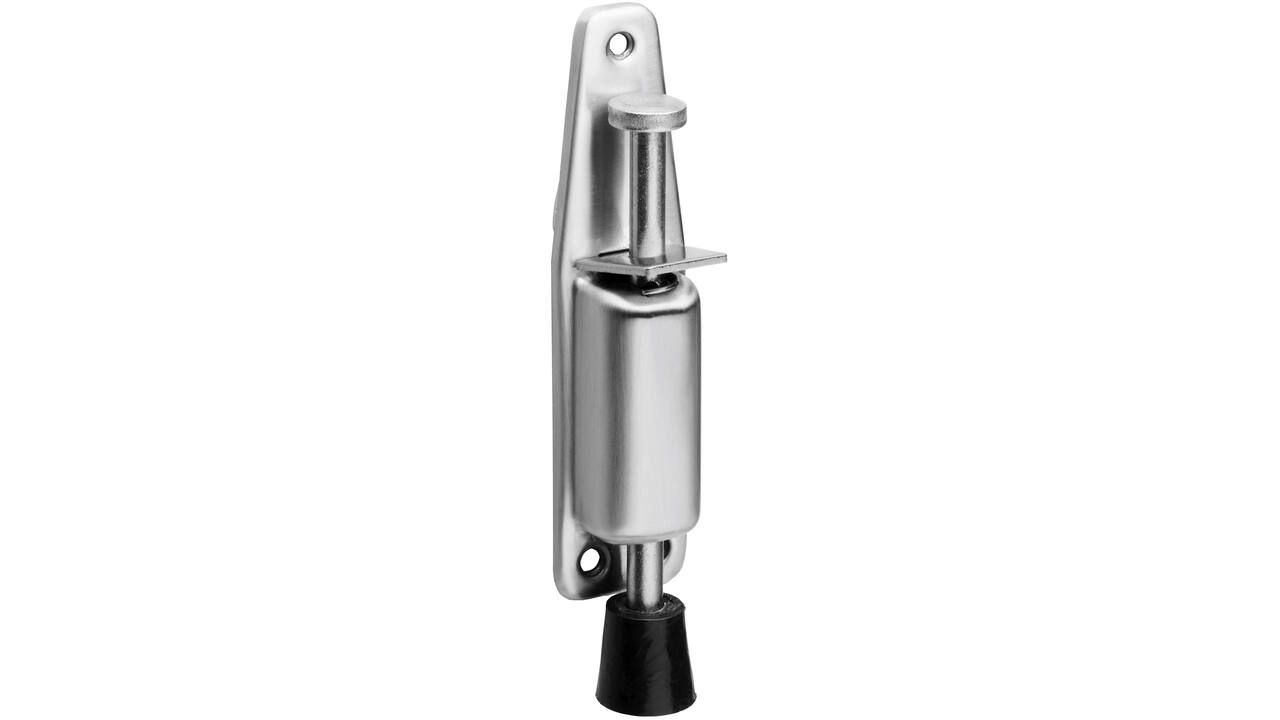 Deurvastzetter met voetrem 140(165)x32mm rvs