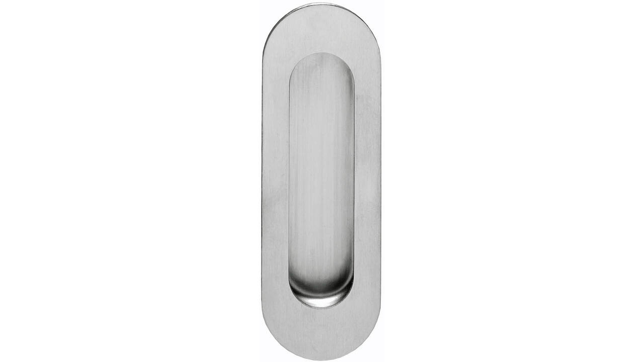 Schuifdeurkom ovaal 120x40mm verdekt rvs