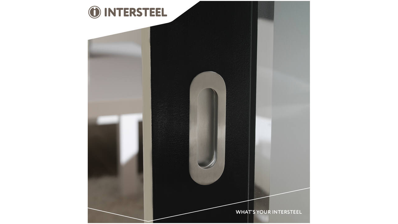 Schuifdeurkom ovaal 120x40mm verdekt rvs