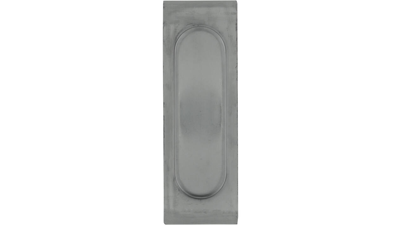 Schuifdeurkom rechthoekig 120x40mm met ovale achterkast, verdekt rvs