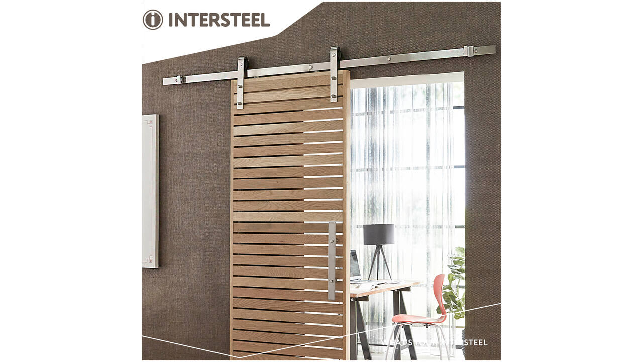 Schuifdeursysteem 2x1 meter met hangrollen recht 290mm rvs