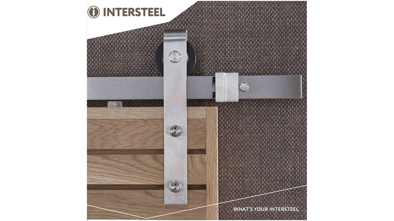 Schuifdeursysteem 2x1 meter met hangrollen recht 290mm rvs