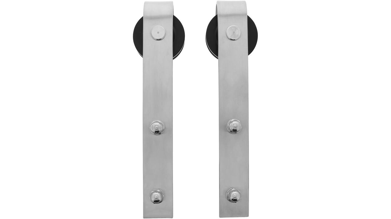 Set van 2 rollers recht 290mm tbv schuifdeursysteem 450101 inclusief bevestiging rvs