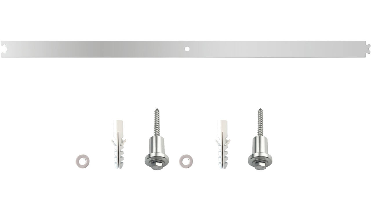 Tussenrail 90cm tbv schuifdeursysteem inclusief bevestigingsset rvs