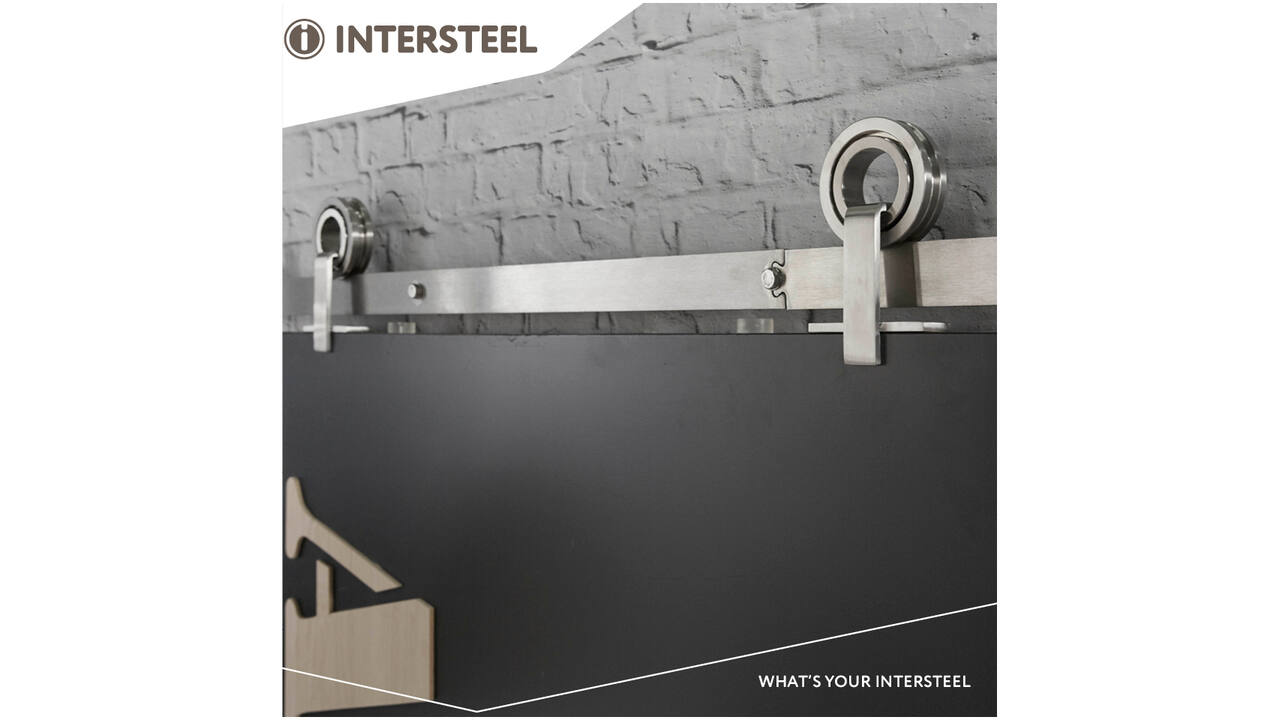 Schuifdeursysteem 2x1 meter met hangrollen open wiel top 155mm rvs