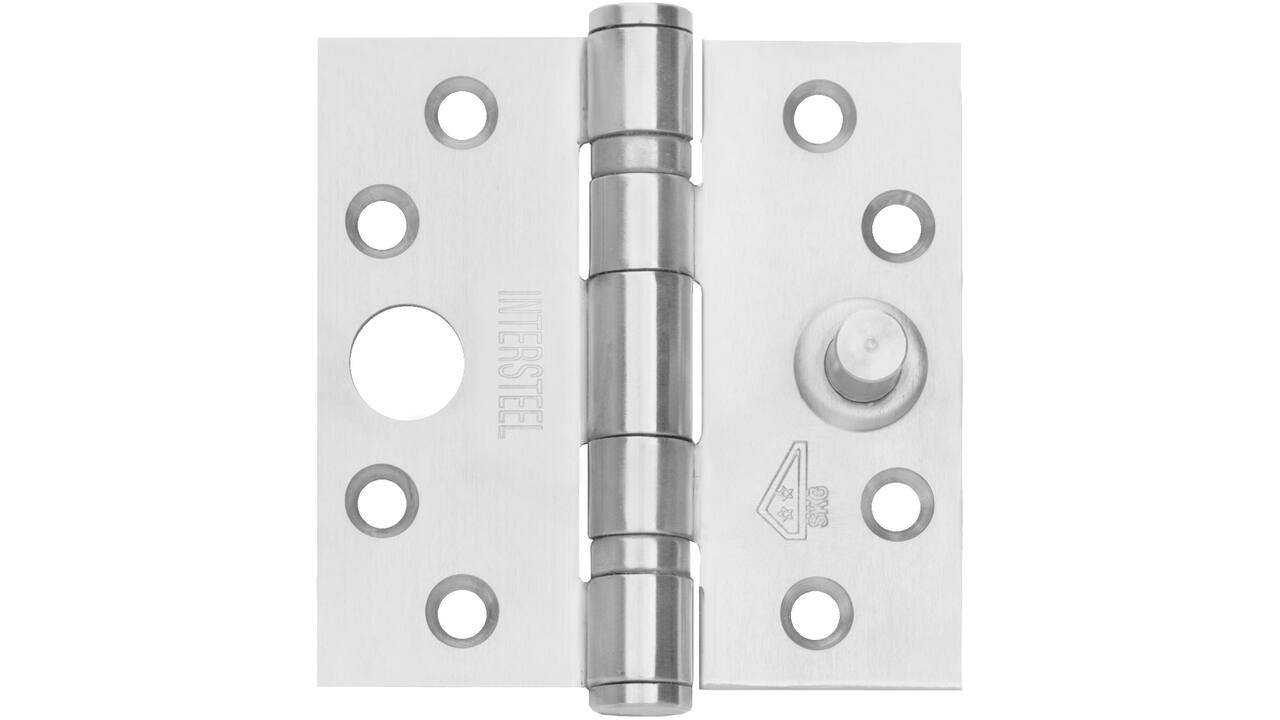 SKG3 Kogellagerscharnier recht 3,5" (89x89x3mm) inclusief schroeven 4,5x45mm rvs