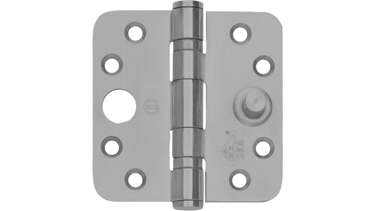 SKG3 Kogellagerscharnier afgerond 3,5" (89x89x3mm) inclusief schroeven 4,5x45mm rvs