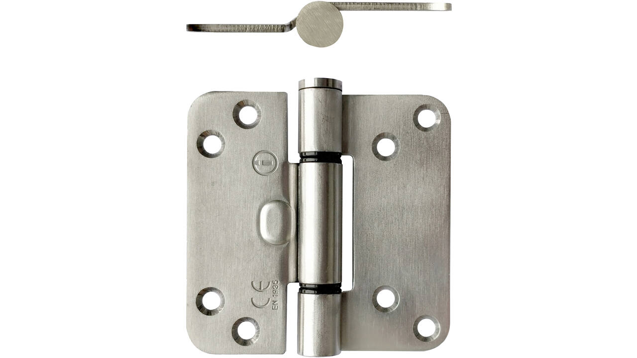 Glijlagerscharnier afgerond 3,5" (89x89x3mm) doorgezette knoop CE rvs