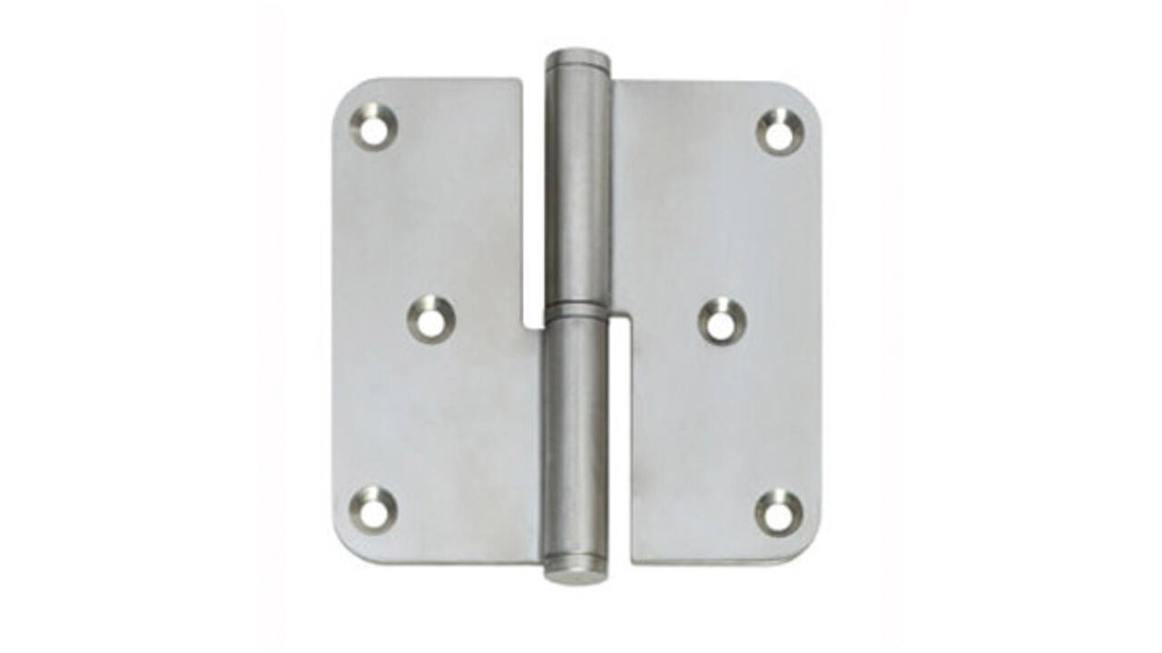 Paumelle DIN rechts afgerond 3,5" (89x89x2,5mm) rvs