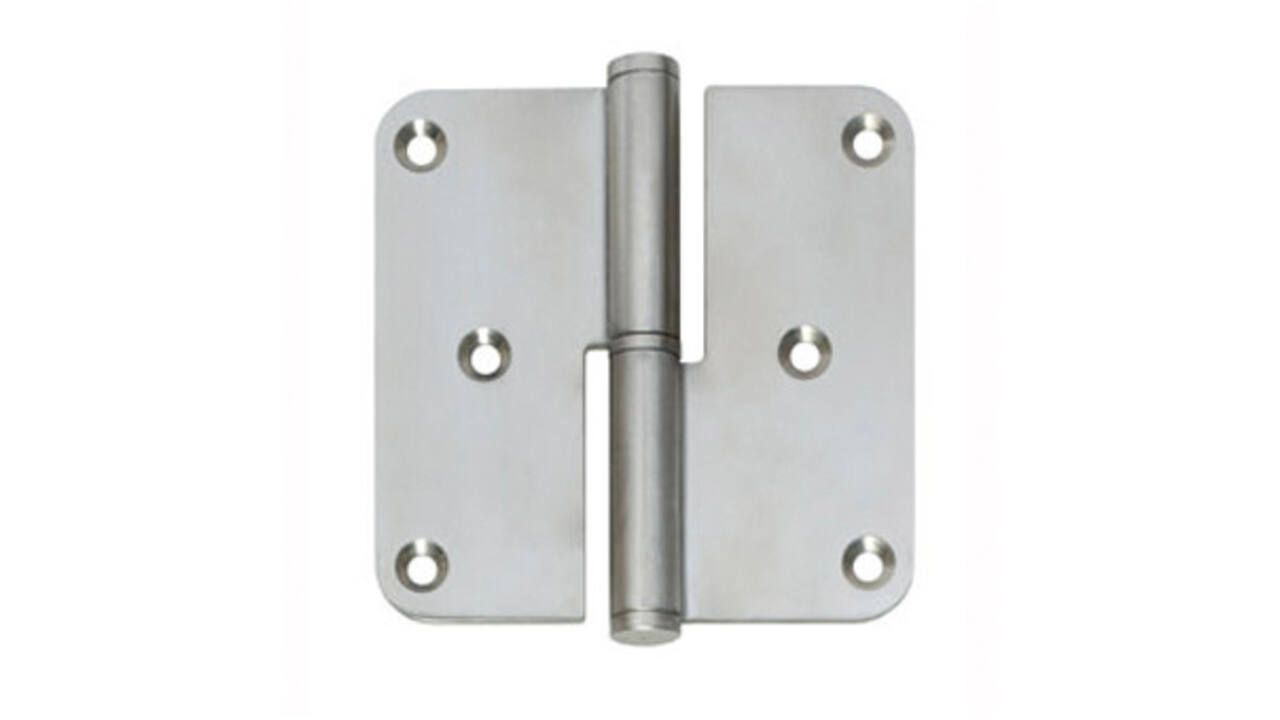 Paumelle DIN links afgerond 3,5" (89x89x2,5mm) rvs