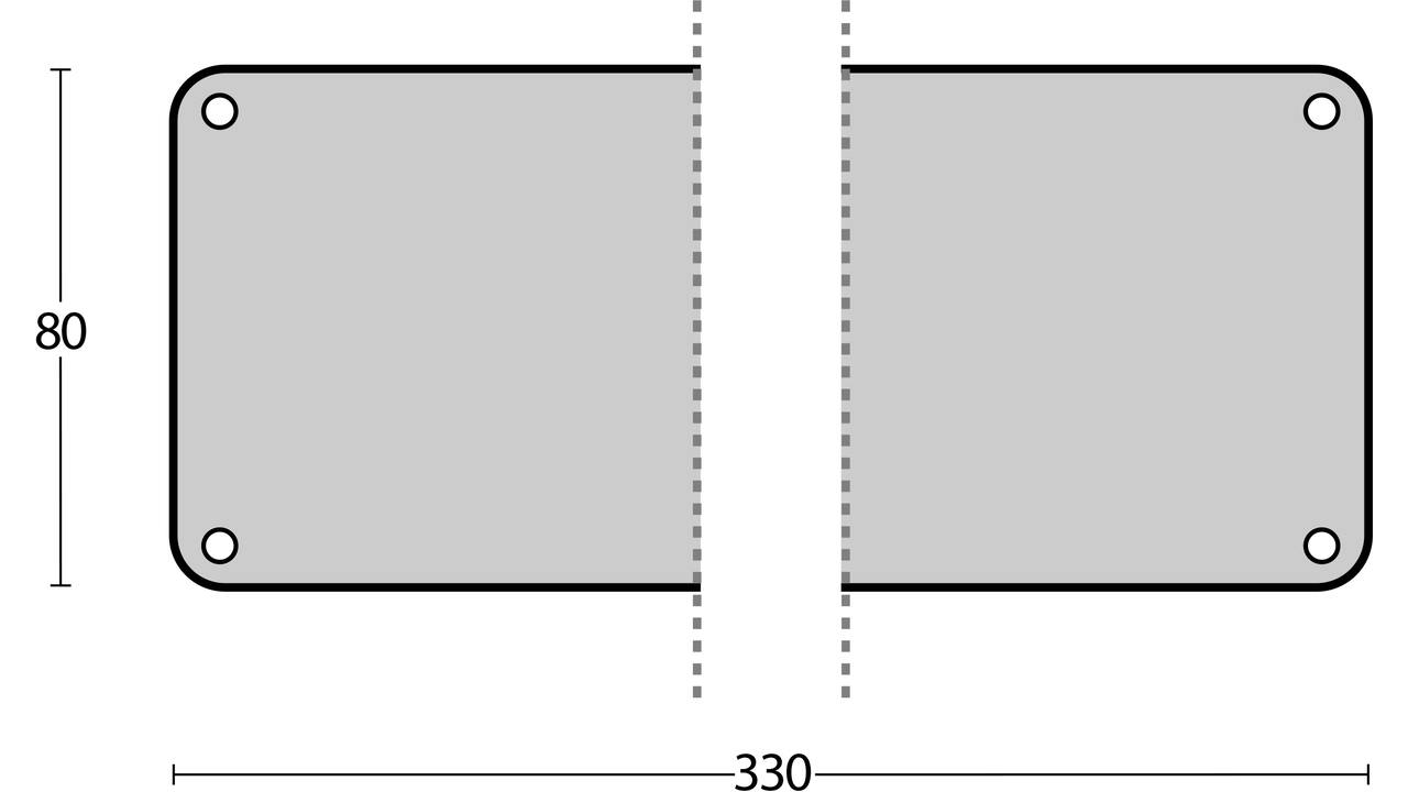 Duwplaat 80x330x1,5mm rvs