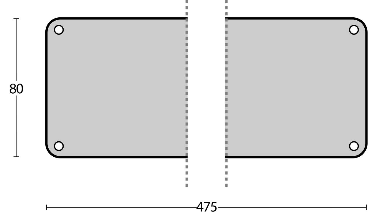 Duwplaat 80x475x1,5mm rvs