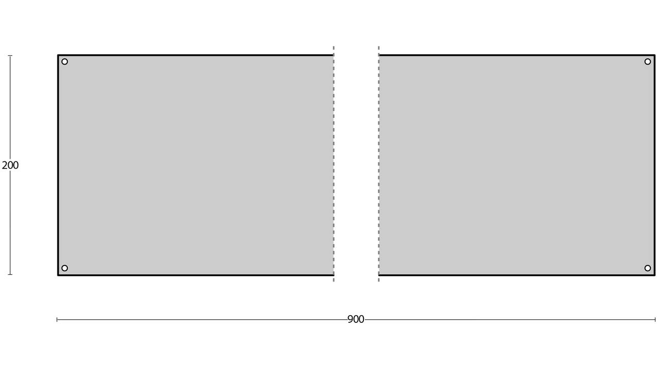 Schopplaat 200x900x1,5mm rvs