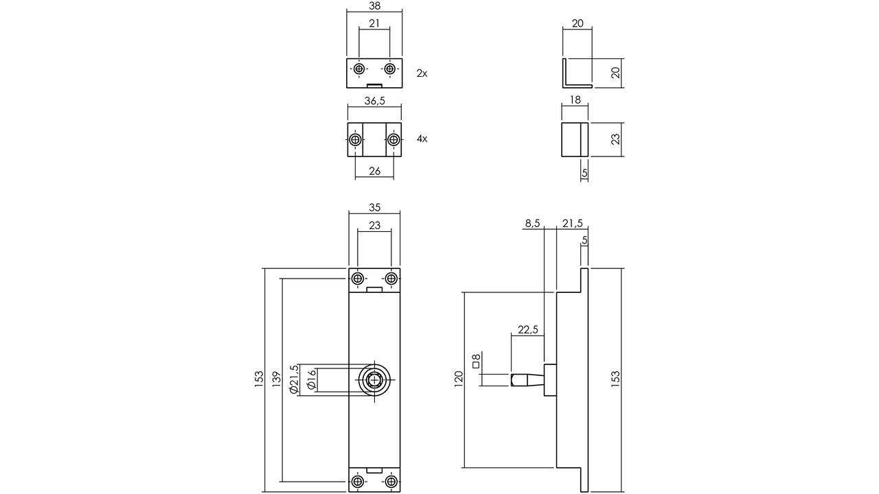 Set kruk-espagnolet rechts T-recht inclusief stangenset 2x 1245mm rvs geborsteld