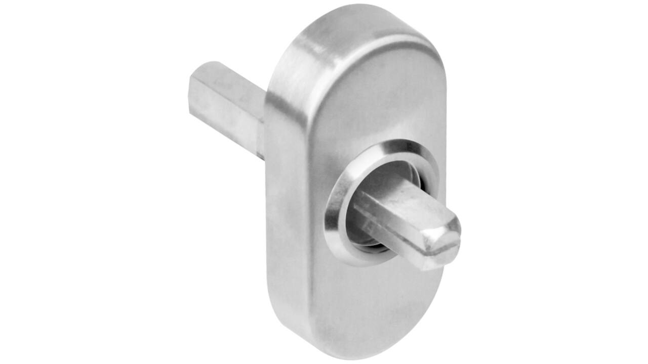 Basisplaat ovaal tbv raamkruk hals ø16, insteeklengte stift 7x35mm rvs