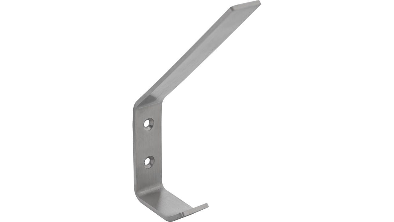 Kapstokhaak gebogen 140x80mm rvs